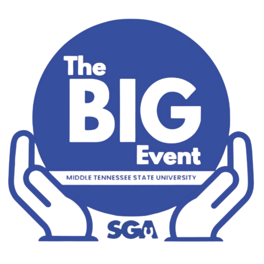 Big Event logo: hands holding the words Big Event.